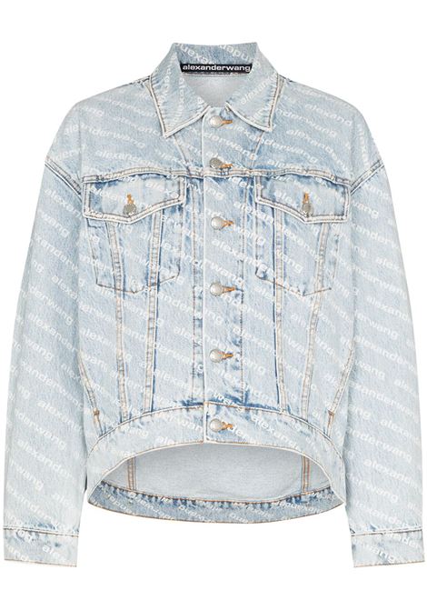 Giacca denim Falling Back con stampa in blu - donna